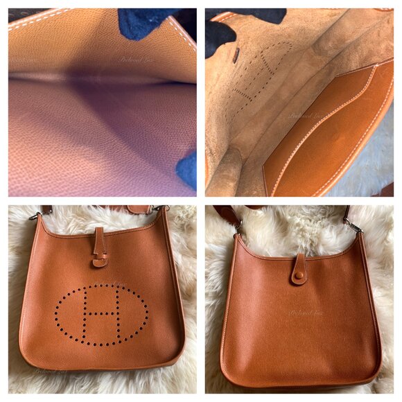 Authentic HERMES Brown Epsom Evelyne I PM Crossbody Bag - Picture 12 of 15